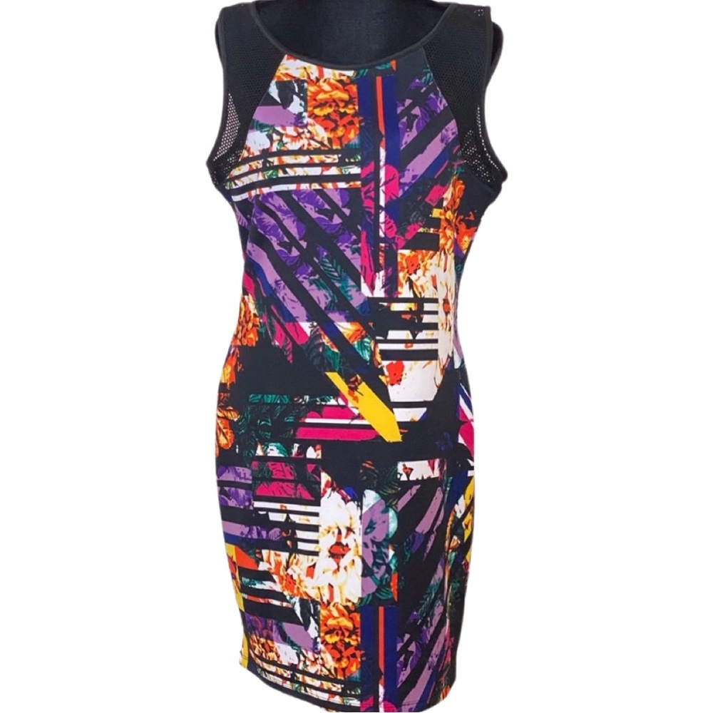 GLAM DOLL NET TANK MULTI COLOR DRESS